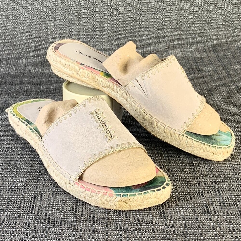 Baretraps Kicker Floral Slide Sandals - Womens 10M - print canvas leather